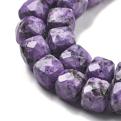 Dyed Natural Sesame Jasper Imitation Charoite Beads Strands G-C179-B01-01-1