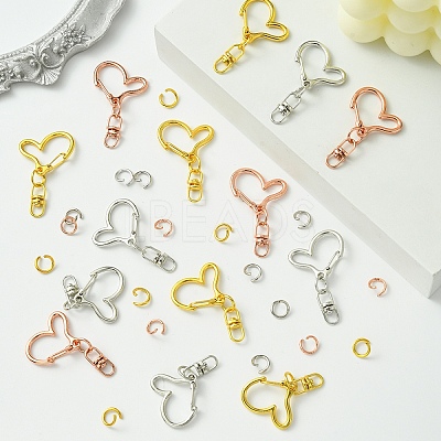 Alloy Heart Lobster Clasps KEYC-YW0001-20G-1