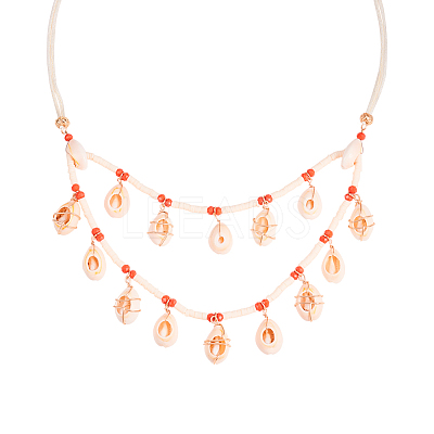 Bohemian Style Bib Necklaces NJEW-PH0001-11-1