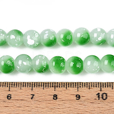 Baking Paint Glass Beads Strands DGLA-N015-8mm-09-1