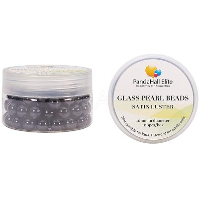 Pearlized Glass Pearl Round Beads HY-PH0001-10mm-080-1