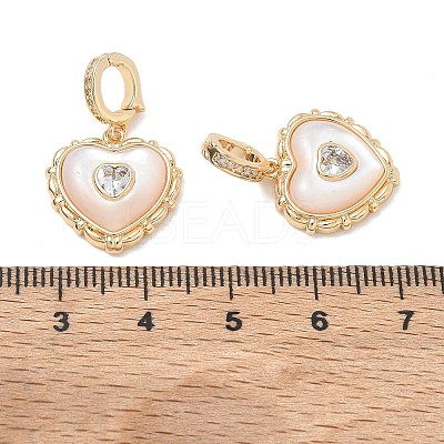 Brass Micro Pave Clear Cubic Zirconia Pendants KK-CBA61F8-06G-1