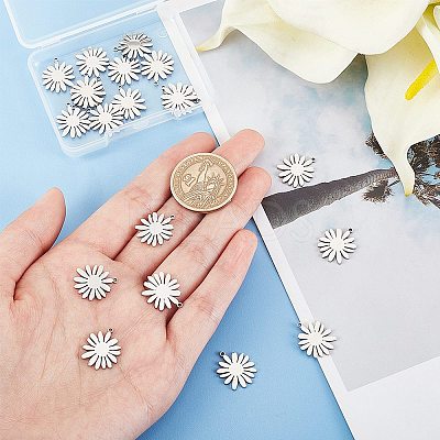 20Pcs 201 Stainless Steel Pendants STAS-DC0010-69-1