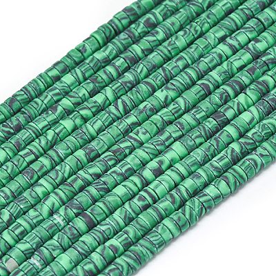 Synthetic Malachite Beads Strands G-P575-B12-4x2mm-1
