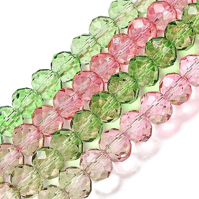 Transparent Painted Glass Beads Strands X1-DGLA-A034-T6mm-A18-1