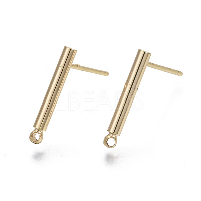 Brass Stud Earring Findings KK-R132-058-NF-1