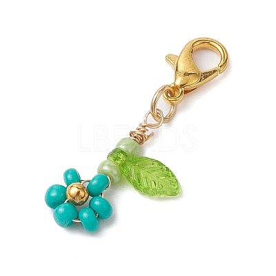 Acrylic Flower Pendant Decorations HJEW-MZ00086-1