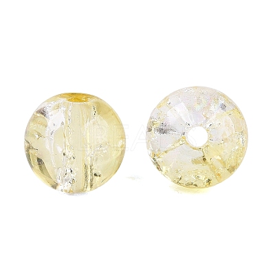 Transparent Spray Painting Crackle Glass Beads GLAA-L046-01B-10-1