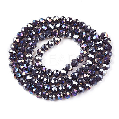 Electroplate Glass Beads Strands EGLA-A044-P4mm-B11-1