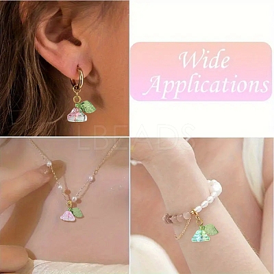 50Pcs 5 Colors Transparent Acrylic & Glass Pendants PALLOY-YW00071-1