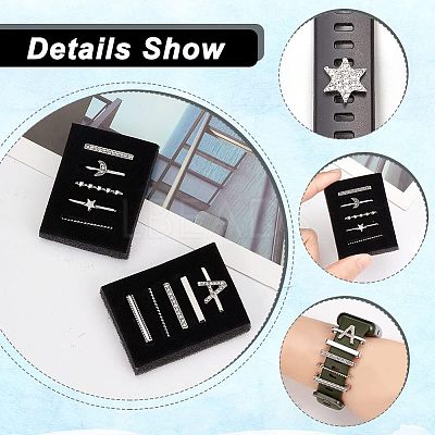 10Pcs Moon & Letter Alloy Watch Band Charms FIND-NB0003-20-1