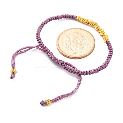 Polyester Cord Braided Bead Bracelets for Women BJEW-L698-01G-01-1