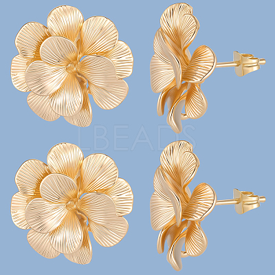 5 Pairs Brass Stud Earring Findings KK-BBC0020-87-1