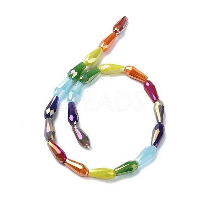 Electroplate Glass Beads Strands X-EGLA-C004-01-1