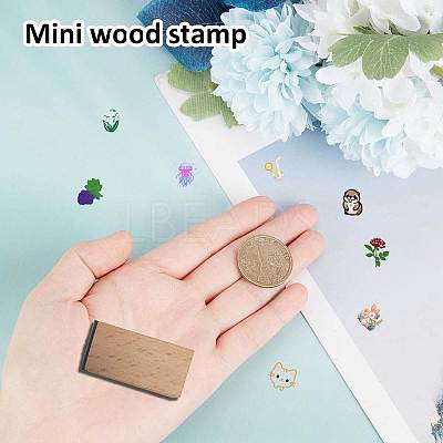 Square Wooden Stamps DIY-WH0546-041-1