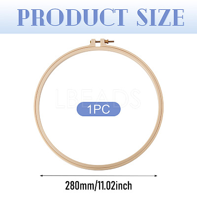 Plastic Imitation Bamboo Cross Stitch Embroidery Hoops TOOL-TADJ0001-03E-1