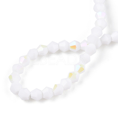 Opaque Solid Color Electroplate Glass Beads Strands EGLA-A039-P2mm-L15-1