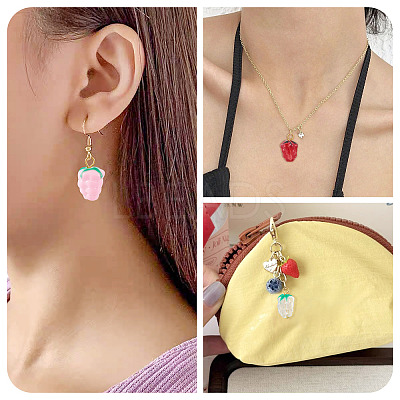 8Pcs Lampwork Pendants PALLOY-TAC0157-1