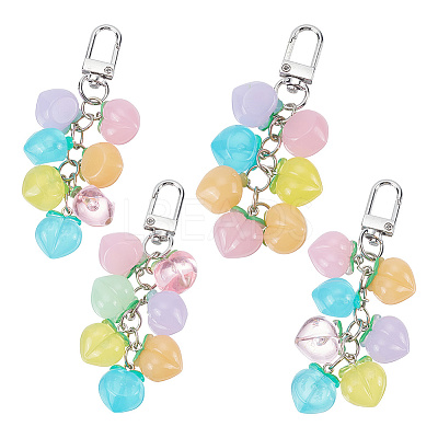 Peach Acrylic Pendant Keychain KEYC-DR0001-07-1