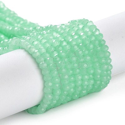 Baking Paint Imitation Jade Glass Bead Strands X-DGLA-A034-J4MM-A22-1
