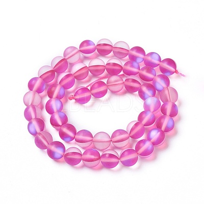 Synthetic Moonstone Beads Strands G-F142-10mm-06-1