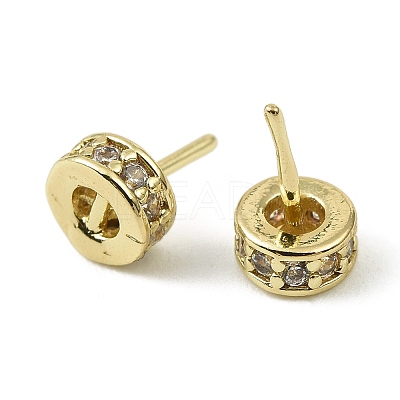 Brass Micro Pave Clear Cubic Zirconia Peg Bails KK-C107-12G-1