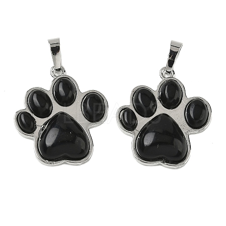 Natural Obsidian Pendants G-B194-02P-07-1