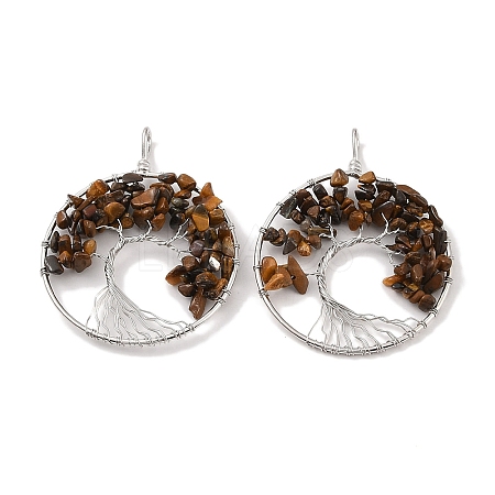 Natural Tiger Eye Big Pendants G-G910-K21-P-1