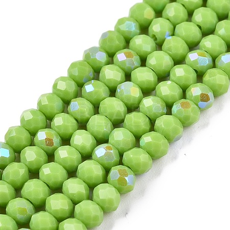 Electroplate Opaque Solid Color Glass Beads Strands EGLA-A044-P3mm-L30-1