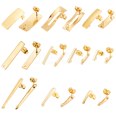 ARRICRAFT 20Pcs 10 Style 304 Stainless Steel Stud Earring Findings STAS-AR0001-32-1