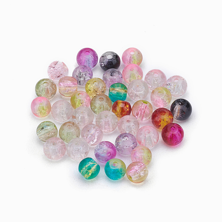 Two Tone Crackle Glass Beads X-CCG-Q002-4mm-M-1