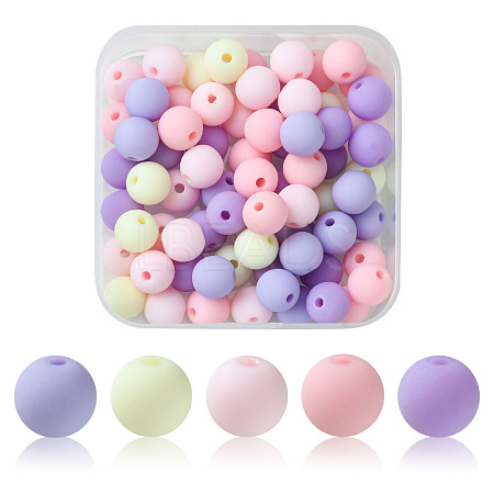 70Pcs Rubberized Style Acrylic Beads MACR-FS0001-71C-1