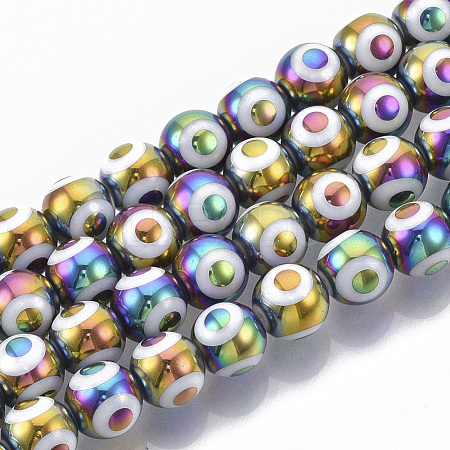 Electroplate Glass Beads Strands EGLA-T012-02G-8MM-1