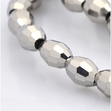 Full Plated Glass Faceted Rice Beads Strands GLAA-A030A-FP01-1
