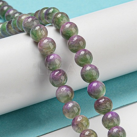 Dyed Natural White Jade Beads Strands G-F764-01F-1
