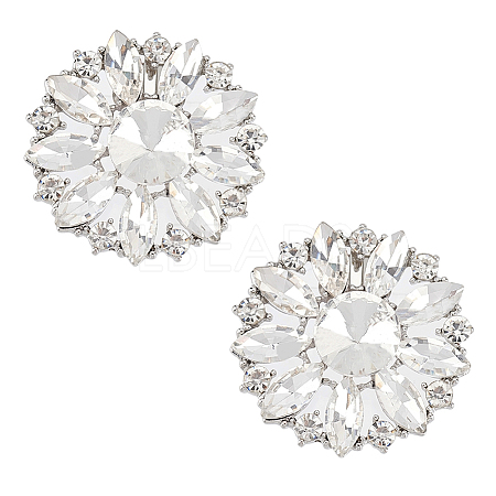 2Pcs Alloy Rhinestone Shoe Decorations AJEW-FG0003-72A-1
