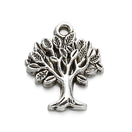 Tree of Life Tibetan Style Alloy Pendants X-TIBEP-ZN-10909-AS-RS-1