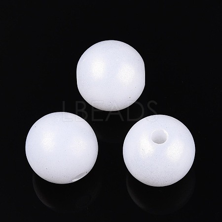 Rubberized Style Rainbow Opaque Acrylic Beads MACR-T010-10mm-08-01-1
