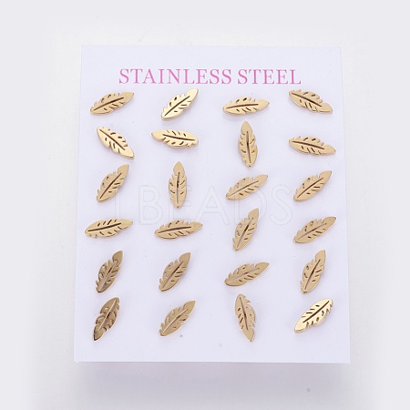 304 Stainless Steel Stud Earrings EJEW-L227-013G-1