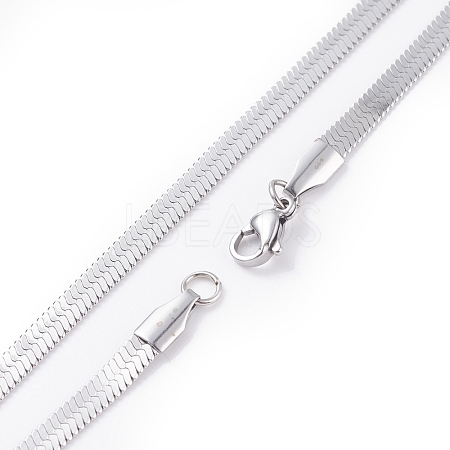 Non-Tarnish 304 Stainless Steel Snake Chains Necklaces X-NJEW-O058-29P-1