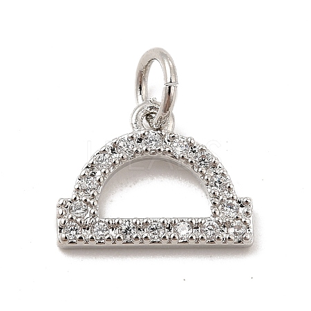 Brass Micro Pave Cubic Zirconia Charms KK-E077-02P-04-1