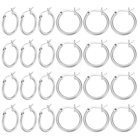 12 Pairs Brass Hoop Earrings for Women EJEW-PH0001-42-1