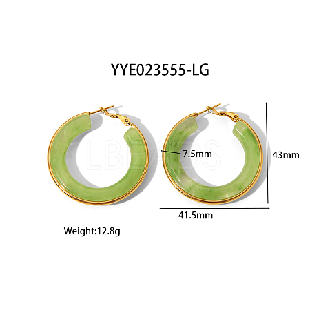 Stylish 304 Stainless Steel Fever Hoop Earrings KA3294-5-1