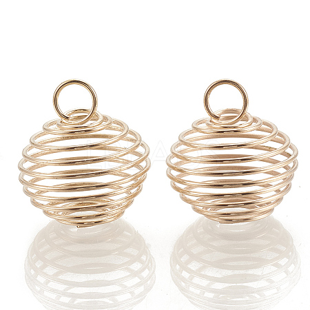 Hollow Lantern Iron Wire Bead Cage Pendants LS-X-IFIN-N001-02KC-1