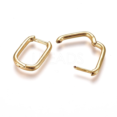 Brass Huggie Hoop Earrings LS-EJEW-L234-61-G-1