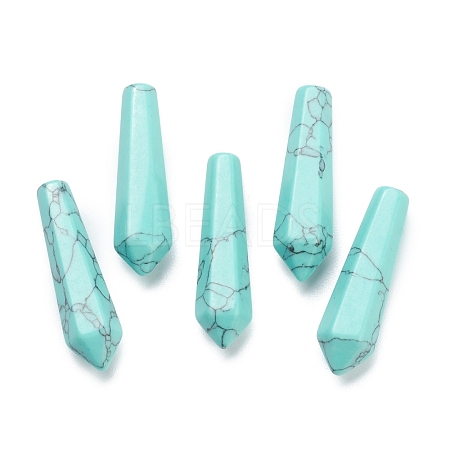 Synthetic Turquoise Pointed Beads G-E490-C28-1