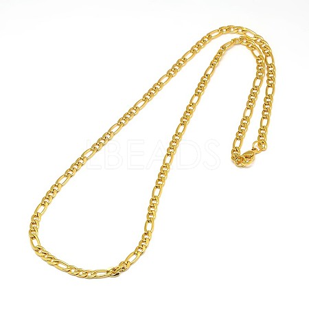 304 Stainless Steel Figaro Chain Necklace Making X-STAS-A028-N023G-1
