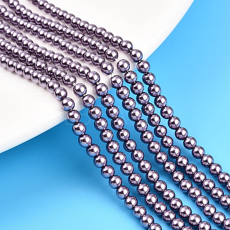 Baking Paint Pearlized Glass Pearl Bead Strands HY-N002-3mm-A14-1