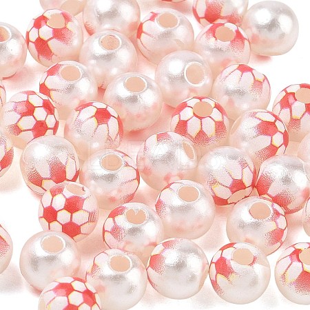 Sports Printed ABS Plastic Beads PL-CBA1C22-02-1