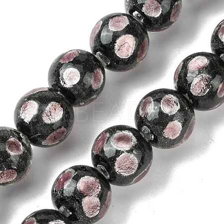 Handmade Silver Sand Lampwork Beads Strands LAMP-A003-01D-1